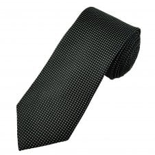 Tresanti Black & White Micro Dot Pattern Men's Silk Designer Tie