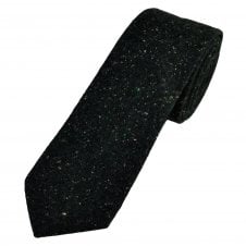 Tresanti Black with Shades of Green & Beige Fleck Pattern Wool Blend Men's Tie