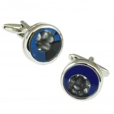 Tresanti Blue Cats Eye Window Designer Cufflinks