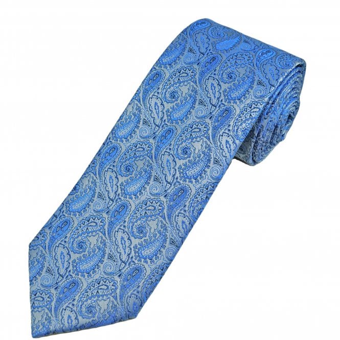 Tresanti Blue, Cobalt & Navy Blue Paisley Pattern Men's Silk Tie