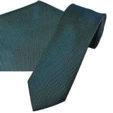 Tresanti Blue & Navy Micro Houndstooth Pattern Men's Designer Silk Tie & Pocket Square Handkerchief Set