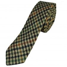 Tresanti Brown, Beige, Green, Navy Blue & Red Men's Wool Blend Skinny Tie