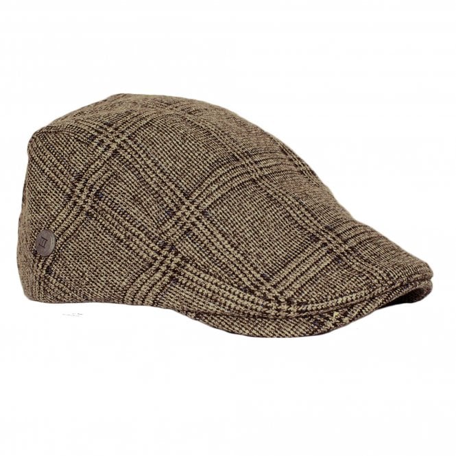 Tresanti Brown, Beige & Teal Checked Flat Cap