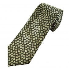 Tresanti Brown, Beige & Turquoise Flower Pattern Men's Silk Tie