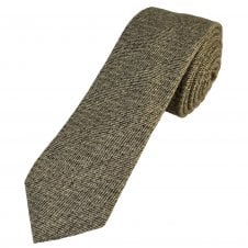 Tresanti Brown & Cream Men's Wool Blend Skinny Tie