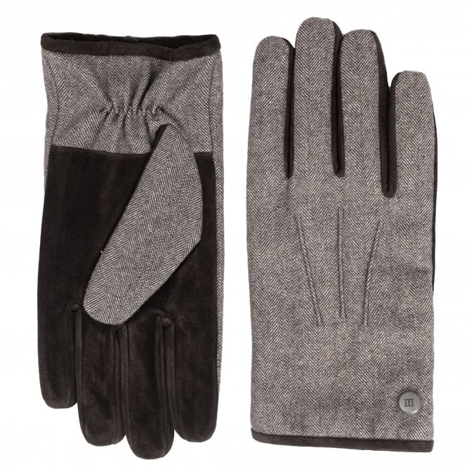 Tresanti Brown Herringbone Suede Gloves