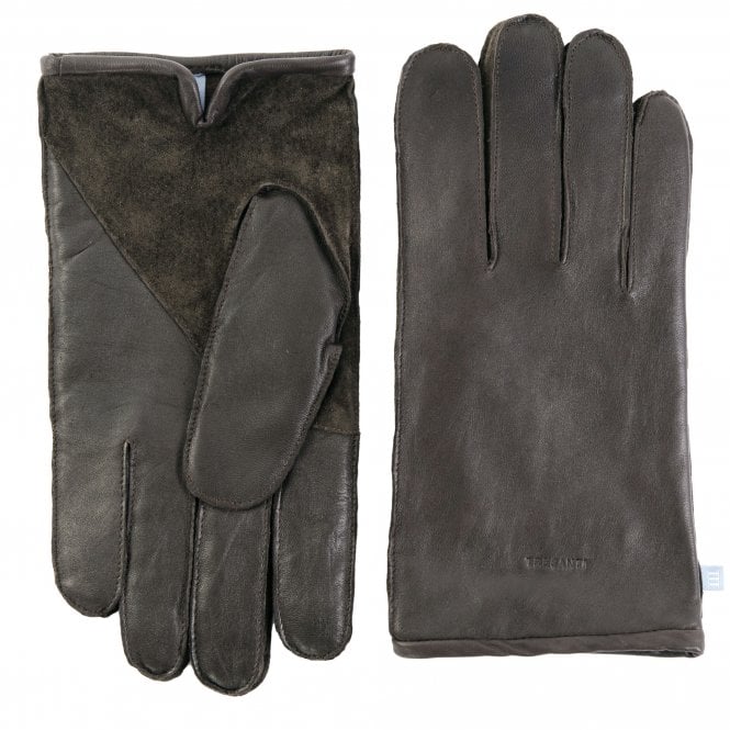 Tresanti Brown Leather Gloves With Suede