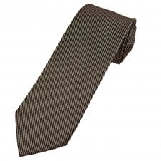 Tresanti Brown & Navy Blue Micro Houndstooth Pattern Men's Designer Silk Tie