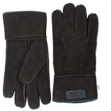 Tresanti Brown Sheepskin Gloves with Denim Detail
