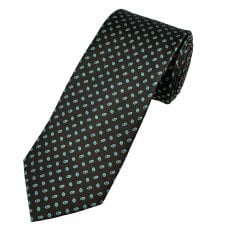Tresanti Brown, Turquoise & Silver Spot Patterned Men's Silk Designer Tie