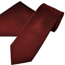 Tresanti Burgundy & Red Patterned Men's Silk Tie & Pocket Square Handkerchief Set