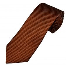 Tresanti Burnt Orange, Black & Blue Stripe Micro Pattern Men's Silk Designer Tie