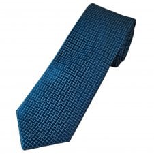 Tresanti Celeste Air Force Blue & Sky Square Pattern Men's Silk Designer Tie
