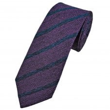 Tresanti Celeste Amethyst Purple & Mid Blue Striped Men's Designer Tie