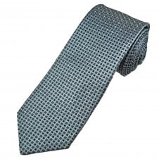 Tresanti Celeste Arctic Blue, Grey, Beige & White Square Pattern Men's Silk Tie