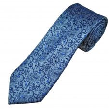 Tresanti Celeste Arctic Blue, Royal Blue & Navy Blue Pattern Men's Silk Tie