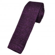 Tresanti Celeste Aubergine & Fuchsia Men's Silk Skinny Knitted Tie