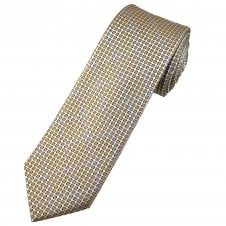 Tresanti Celeste Beige, Brown, Copper & Royal Blue Checked Men's Silk Tie
