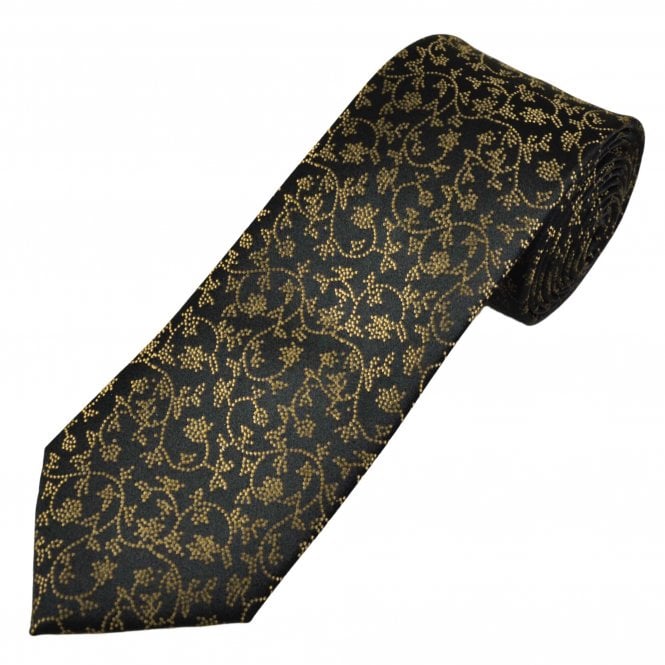 Tresanti Celeste Black & Beige Pattern Men's Silk Tie