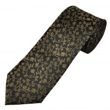 Tresanti Celeste Black & Beige Pattern Men's Silk Tie