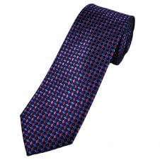 Tresanti Celeste Black, Blue & Cerise Pink Patterned Men's Silk Designer Tie