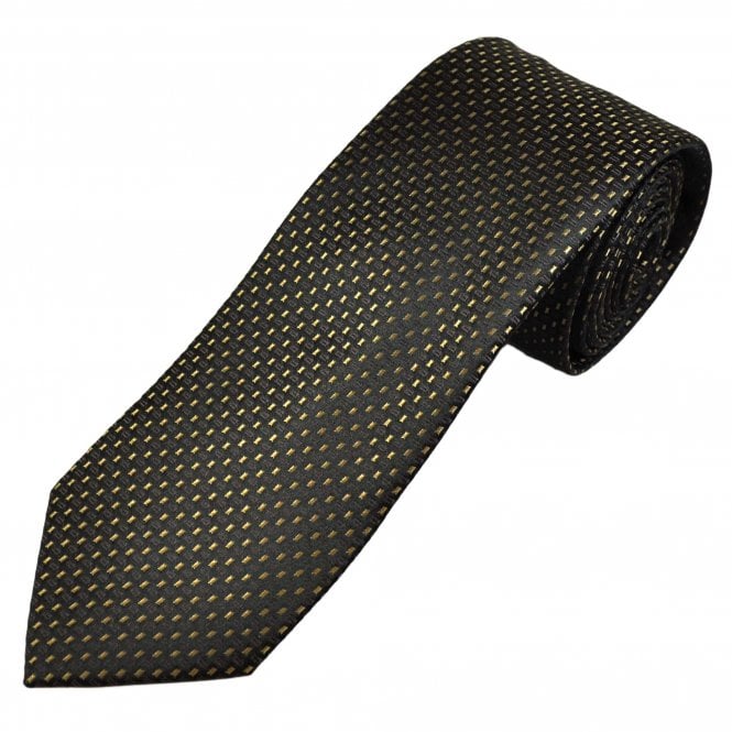 Tresanti Celeste Black, Brown & Beige Pattern Men's Silk Tie