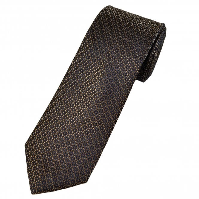 Tresanti Celeste Black, Brown & Beige Patterned Silk Men's Designer Tie