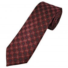 Tresanti Celeste Black, Burgundy, Red & Pink Pattern Men's Silk Tie