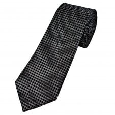 Tresanti Celeste Black, Charcoal Grey & Burgundy Patterned Men's Designer Silk Tie
