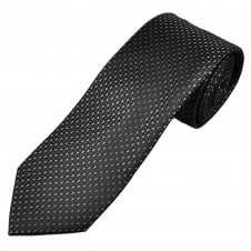 Tresanti Celeste Black, Charcoal Grey & Silver Pattern Men's Silk Tie