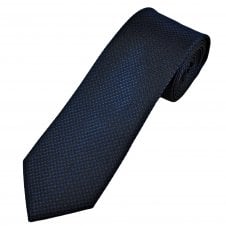 Tresanti Celeste Black & Dark Royal Blue Micro Houndstooth Pattern Men's Silk Tie