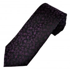 Tresanti Celeste Black & Fuchsia Pink Pattern Men's Silk Designer Tie