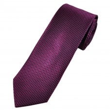 Tresanti Celeste Black & Fuchsia Pink Patterned Silk Men's Designer Tie