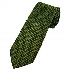 Tresanti Celeste Black, Green & Olive Arrow Patterned Men's Designer Silk Tie
