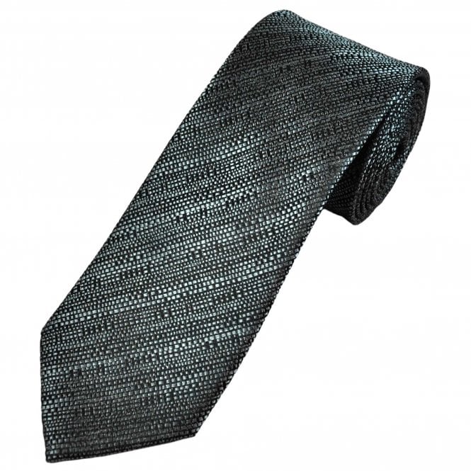 Tresanti Celeste Black & Grey Patterned Silk Men's Designer Tie