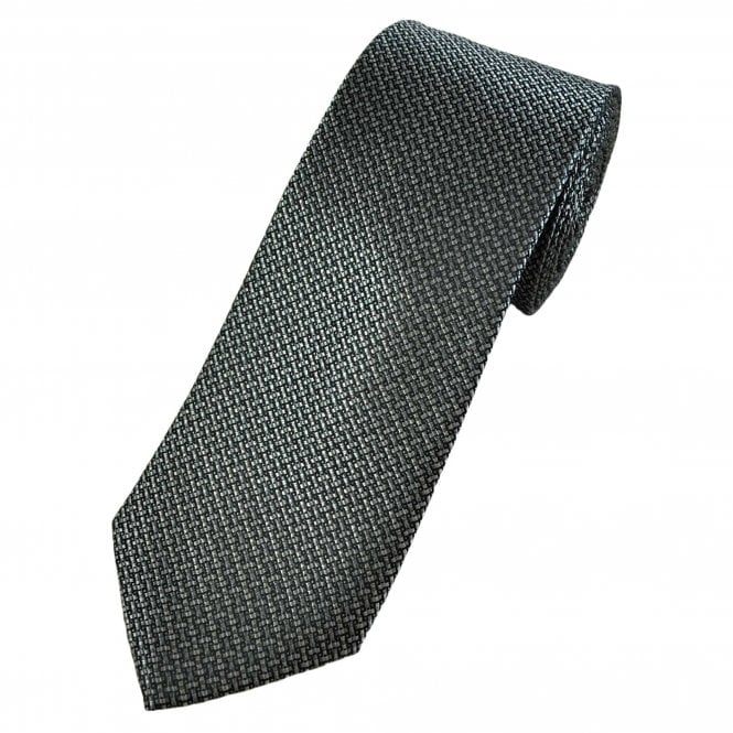 Tresanti Celeste Black, Grey & Silver Patterned Silk Men's Designer Tie