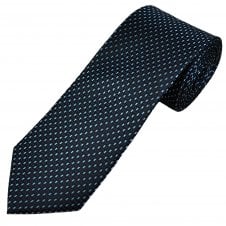 Tresanti Celeste Black, Light Blue & Royal Blue Pattern Men's Silk Tie
