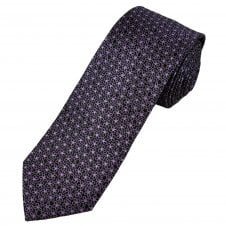 Tresanti Celeste Black & Lilac Flower Pattern Men's Silk Tie