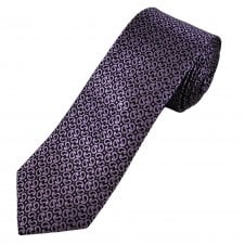 Tresanti Celeste Black & Lilac Small Paisley Pattern Men's Silk Tie