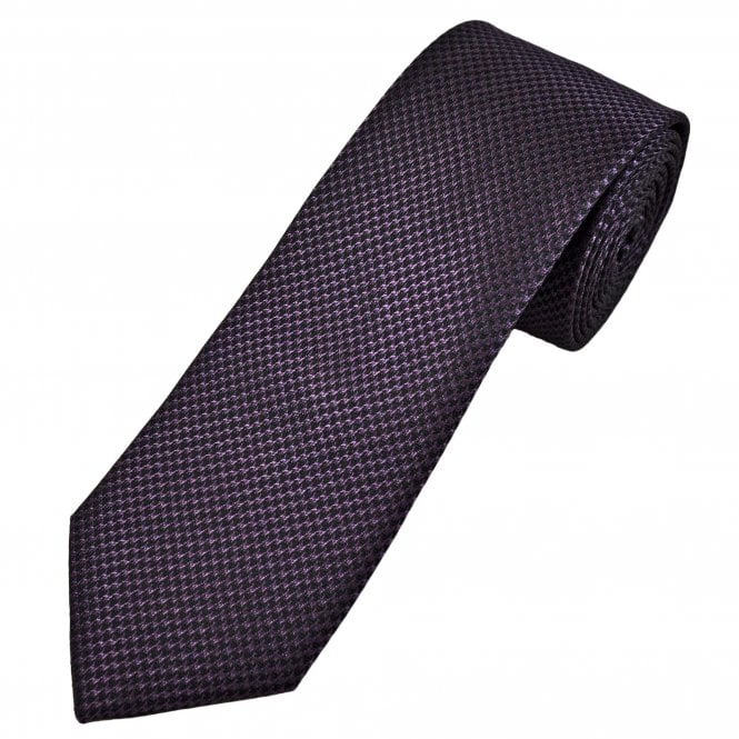Tresanti Celeste Black & Magenta Pink Micro Houndstooth Pattern Men's Silk Tie