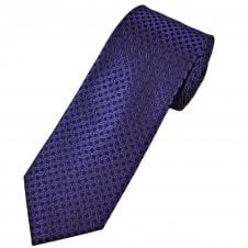 Tresanti Celeste Black, Magenta Purple & Blue Oval Pattern Men's Silk Tie