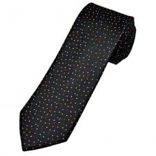Tresanti Celeste Black & Multi Coloured Polka Dot Men's Designer Silk Tie