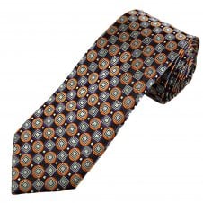 Tresanti Celeste Black, Orange, Purple & Silver Pattern Men's Silk Tie