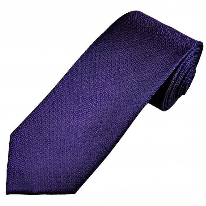 Tresanti Celeste Black & Plum Purple Pattern Men's Silk Designer Tie