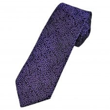 Tresanti Celeste Black, Purple & Lilac Starburst Patterned Men's Designer Silk Tie