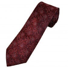 Tresanti Celeste Black, Red & Pink Patterned Men's Silk Designer Tie
