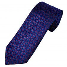 Tresanti Celeste Black, Royal Blue and Fuchsia Pink Square & Circle Pattern Men's Silk Tie