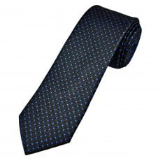 Tresanti Celeste Black & Royal Blue Polka Dot Men's Silk Tie
