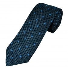 Tresanti Celeste Black, Royal Blue & Silver Patterned Men's Silk Tie