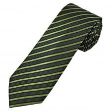 Tresanti Celeste Black, Sage, Grey & Dark Green Stripe Men's Silk Tie